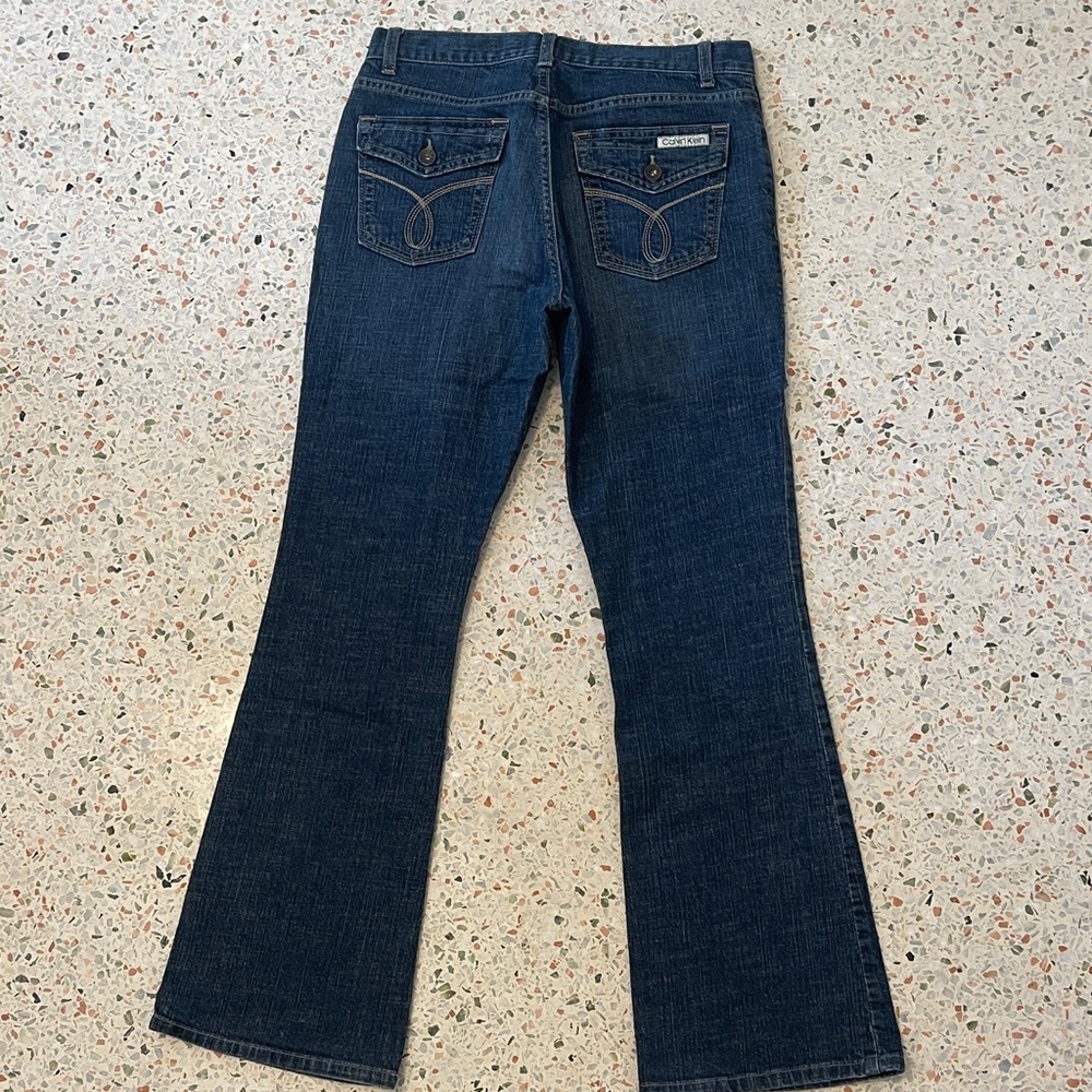 Calvin Klein Jeans Dark Blue Flare Women's Jeans Size 8 Stretch